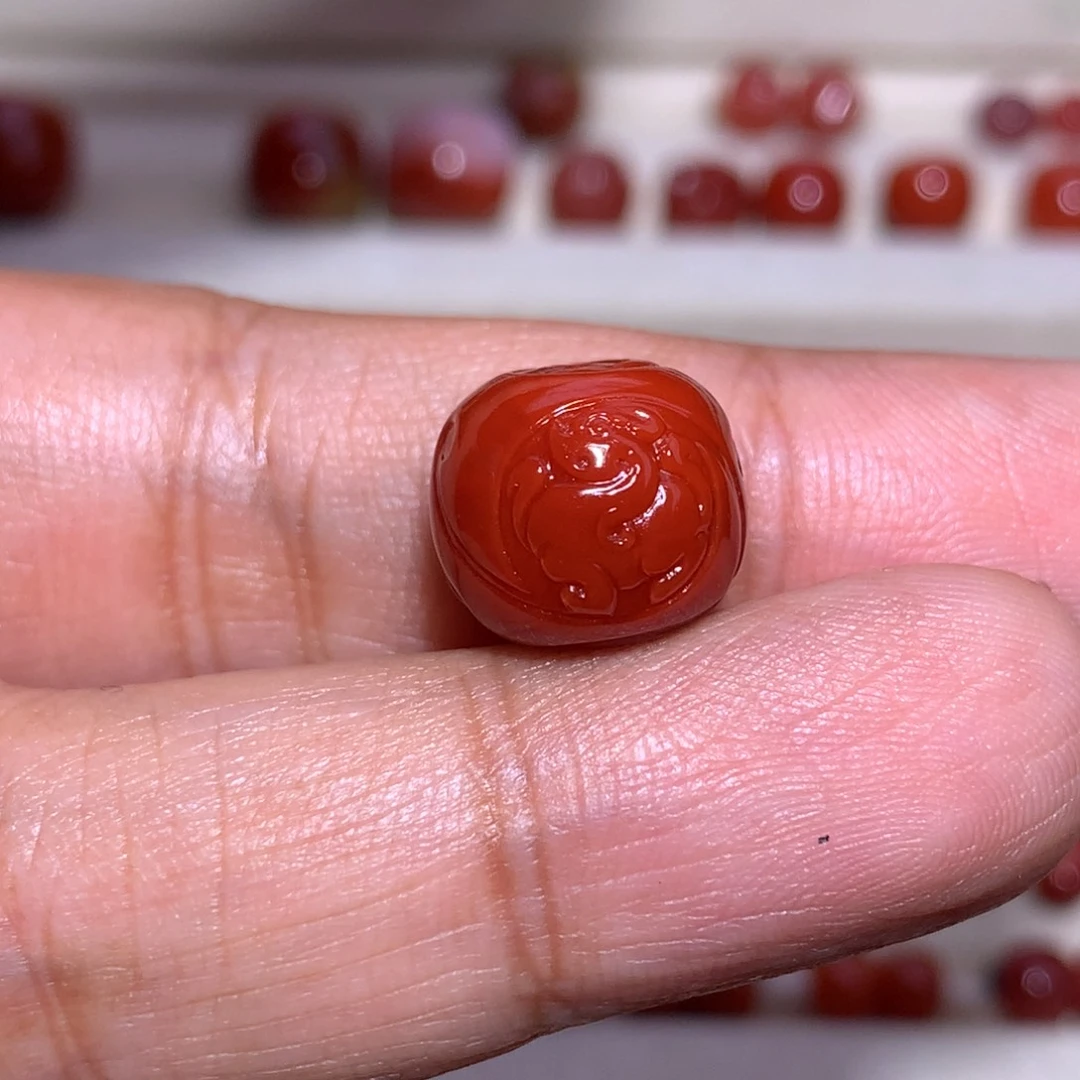 随***流南红玛瑙未镶嵌老型12×10.6满肉锦  微纹