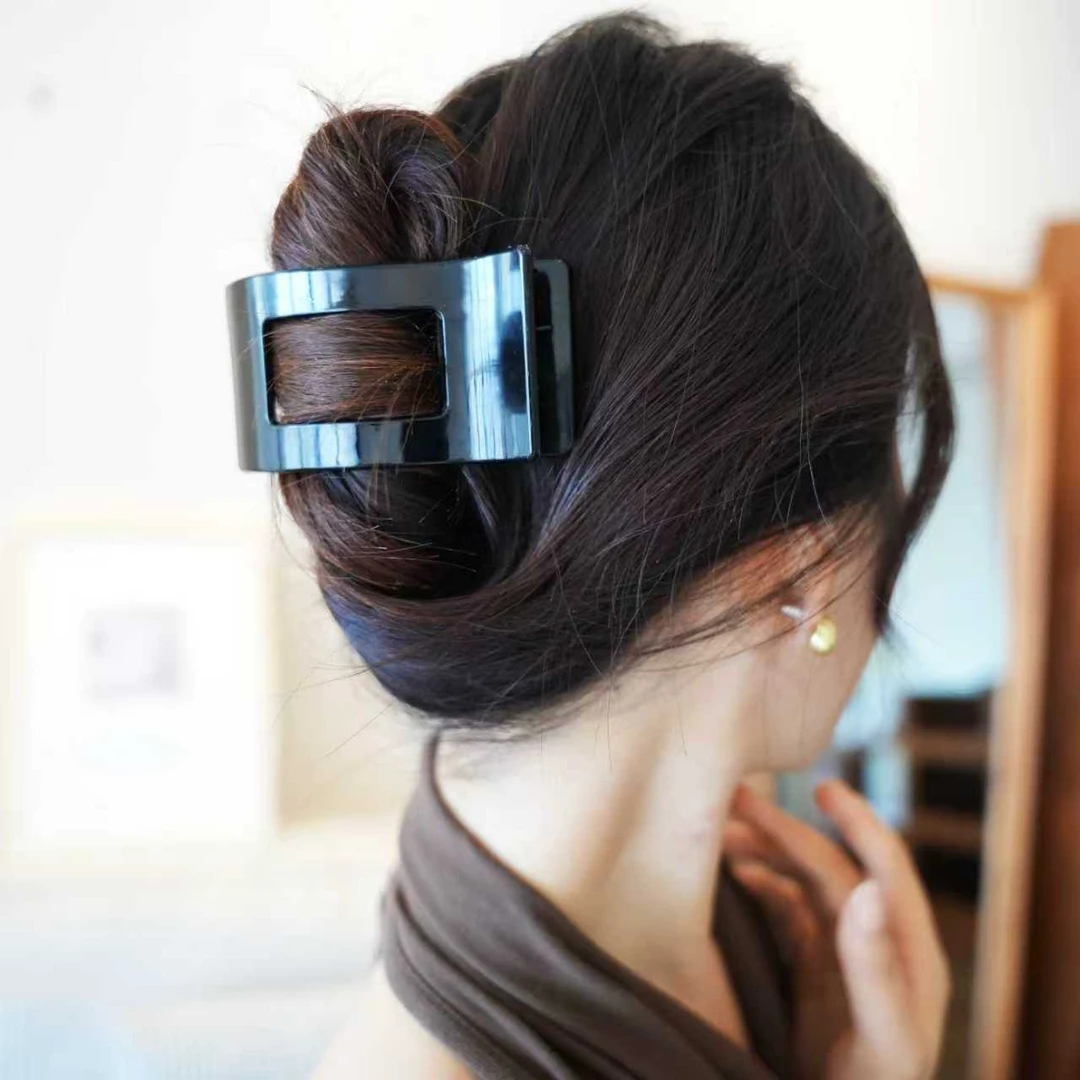 不硌头方形气质后脑勺盘发横夹高级感鲍鱼抓夹复古简约百搭发夹女