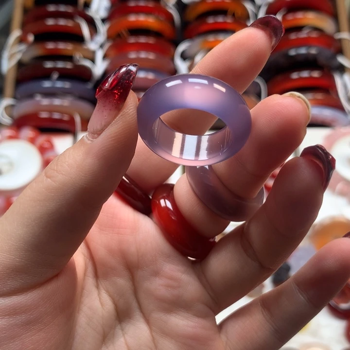 玛瑙/玉髓戒指未镶嵌逆*