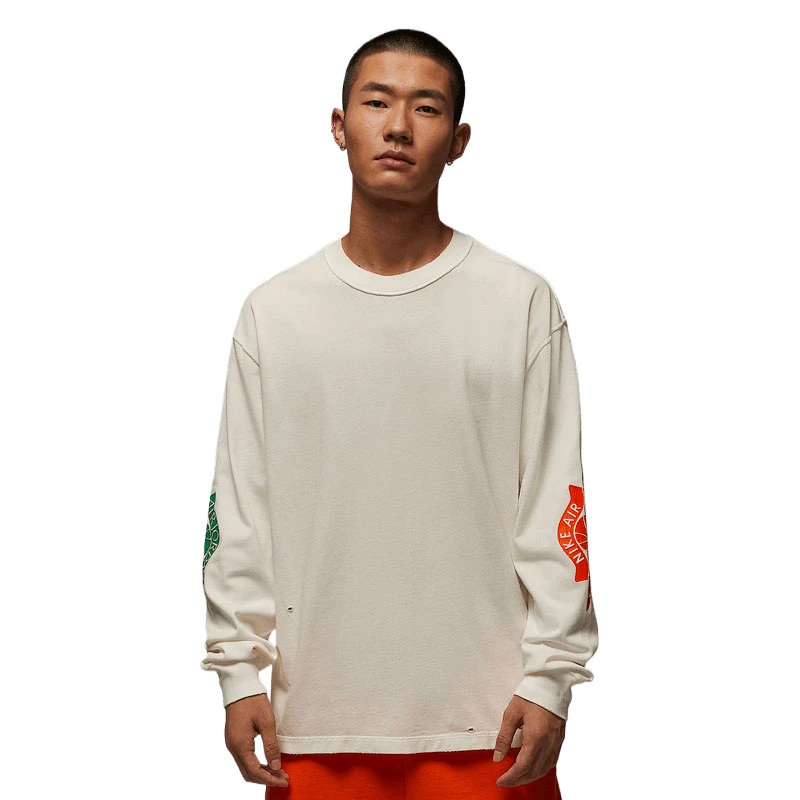 NIKE耐克男款针织无领运动印花长T恤 IB3135-133