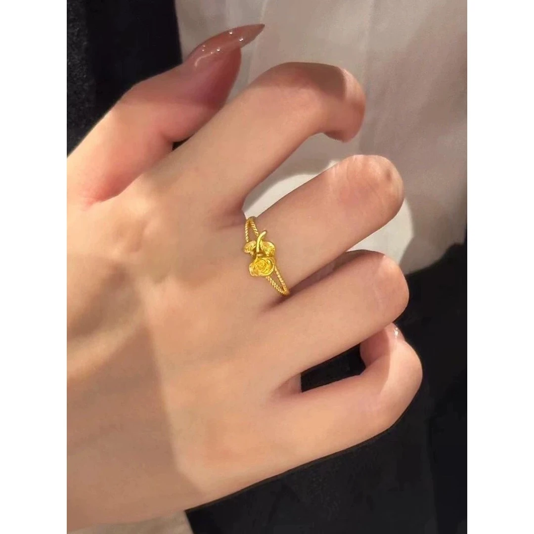 合金戒指 小王子的玫瑰花戒指女款超温柔动画同款设计轻奢高级感