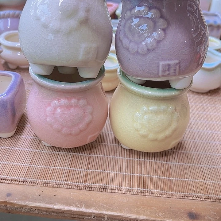 红陶陶瓷花盆当场满12包邮