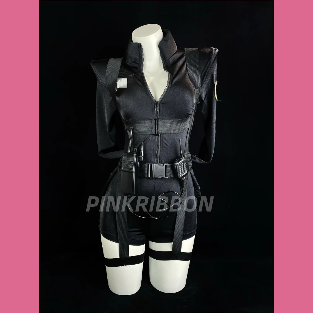 【PINKRIBBON】网红主播性感御姐cos角色扮演拉链超弹束身连体制服