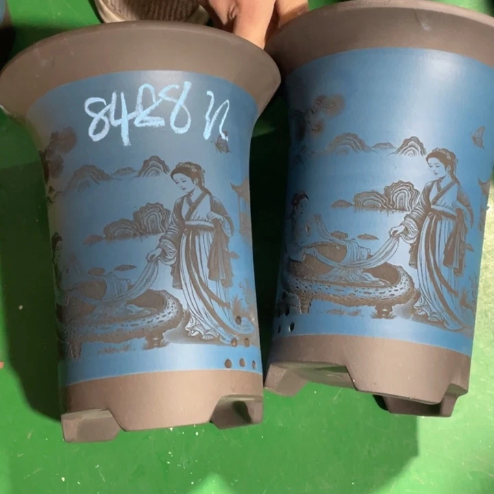 万***车紫砂花盆微瑕大号