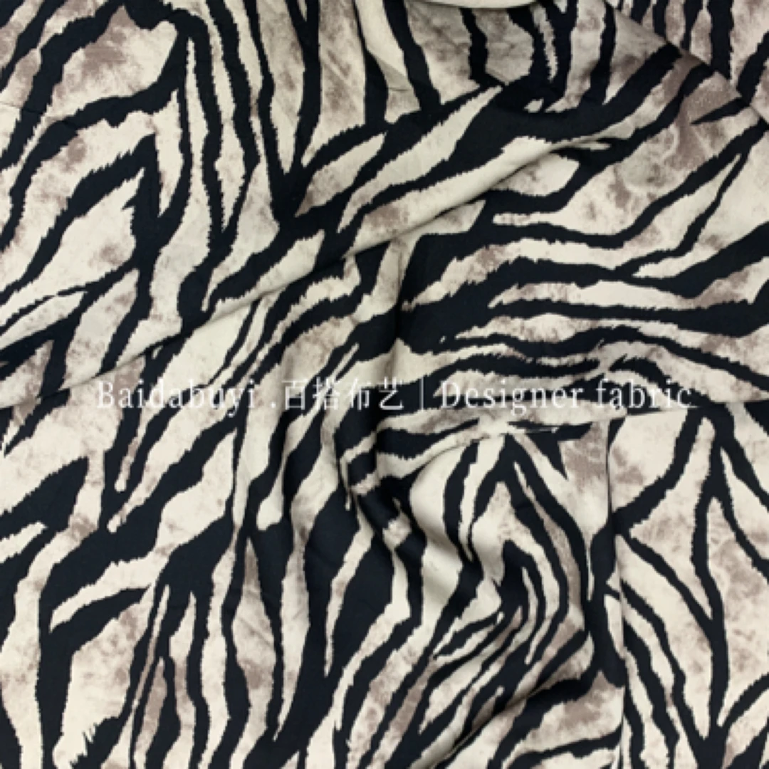 丝棉人棉印花春夏法式斑马连衣裙家居服茶歇裙制衣面料不退不换