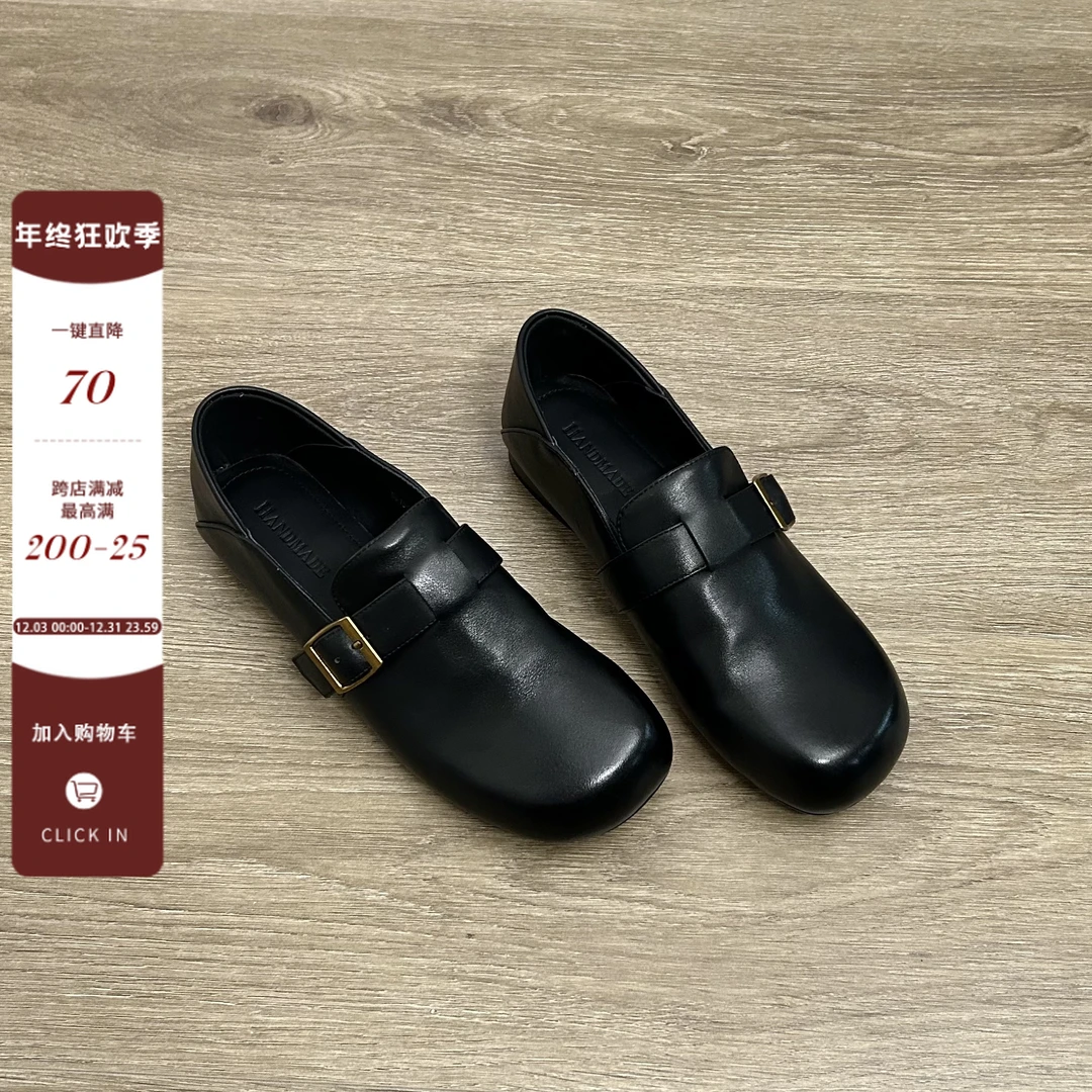 Dannyfrey百搭一脚蹬平底复古单鞋早秋新款森系文艺休闲舒适单鞋