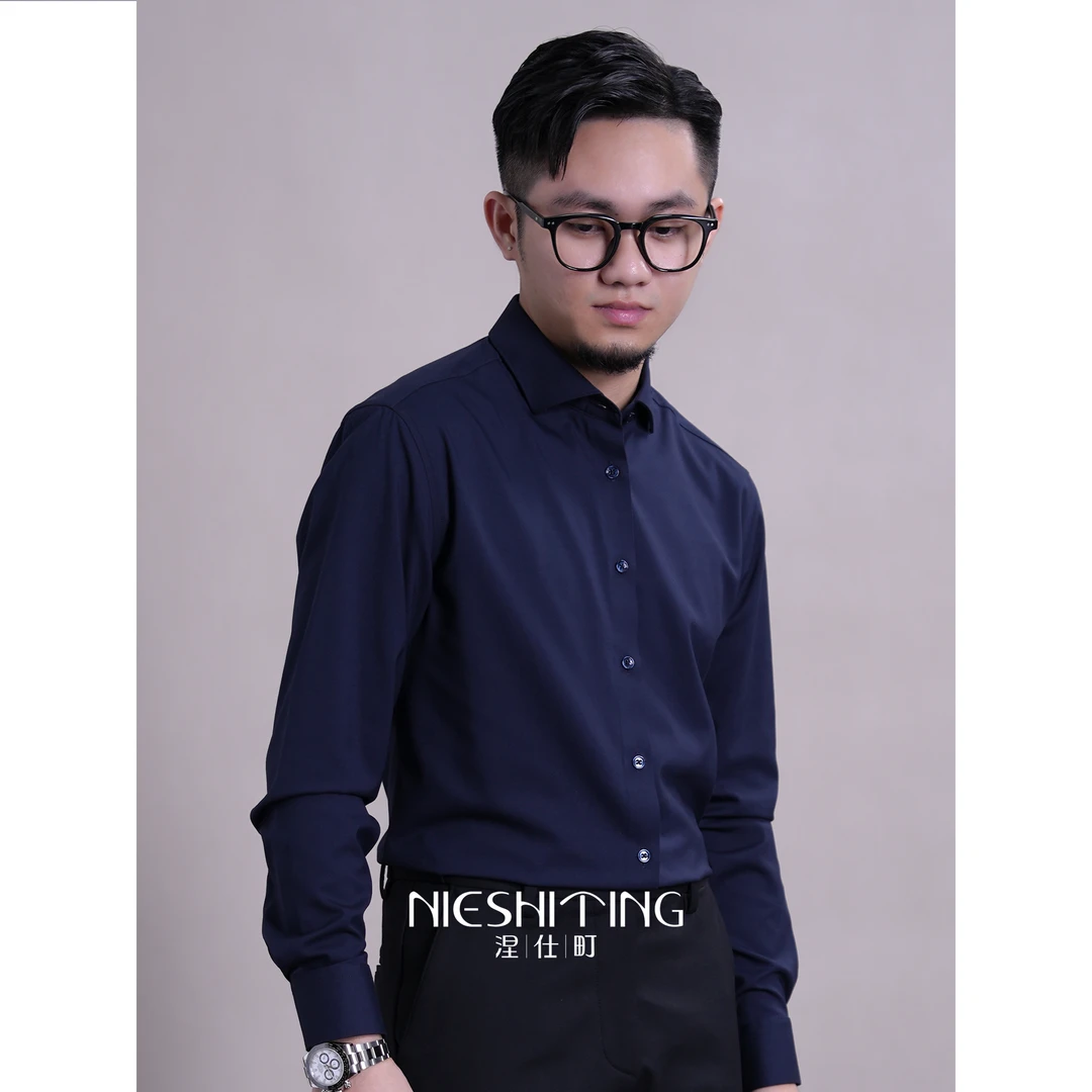 陈大叔-【大肚子】莫代尔温莎领商务抗皱薄款2025春季新款男士衬衣