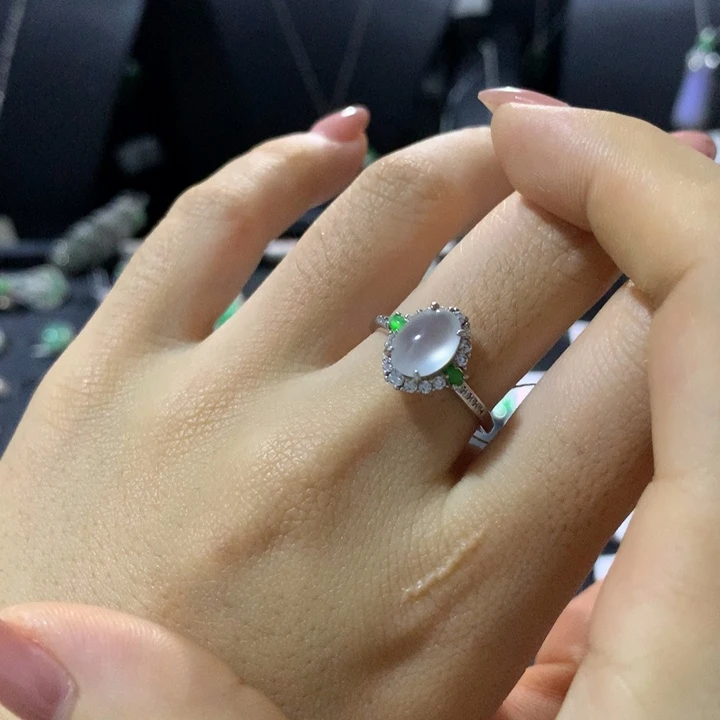 翡翠银S925镶嵌戒指