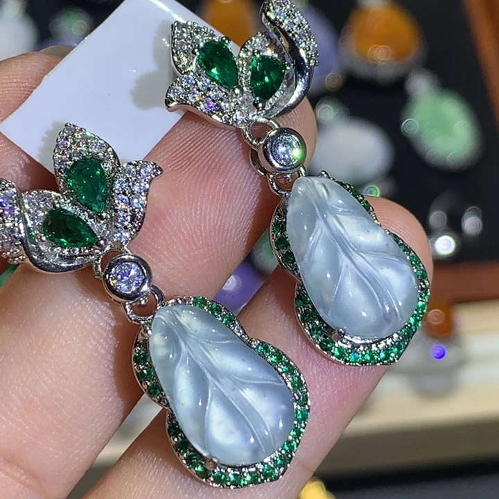 翡翠未镶嵌耳饰翡翠