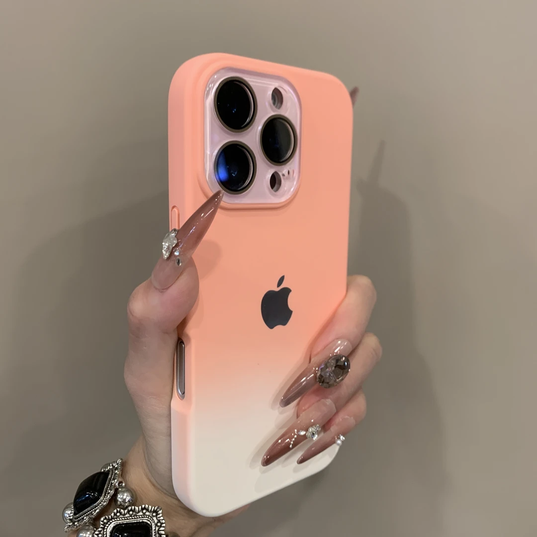 高级简约渐变肤感适用苹果16ProMax手机壳iPhone15防摔14高颜值13
