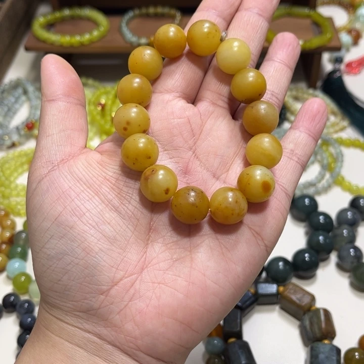 蛇纹石玉未镶嵌手链卡14