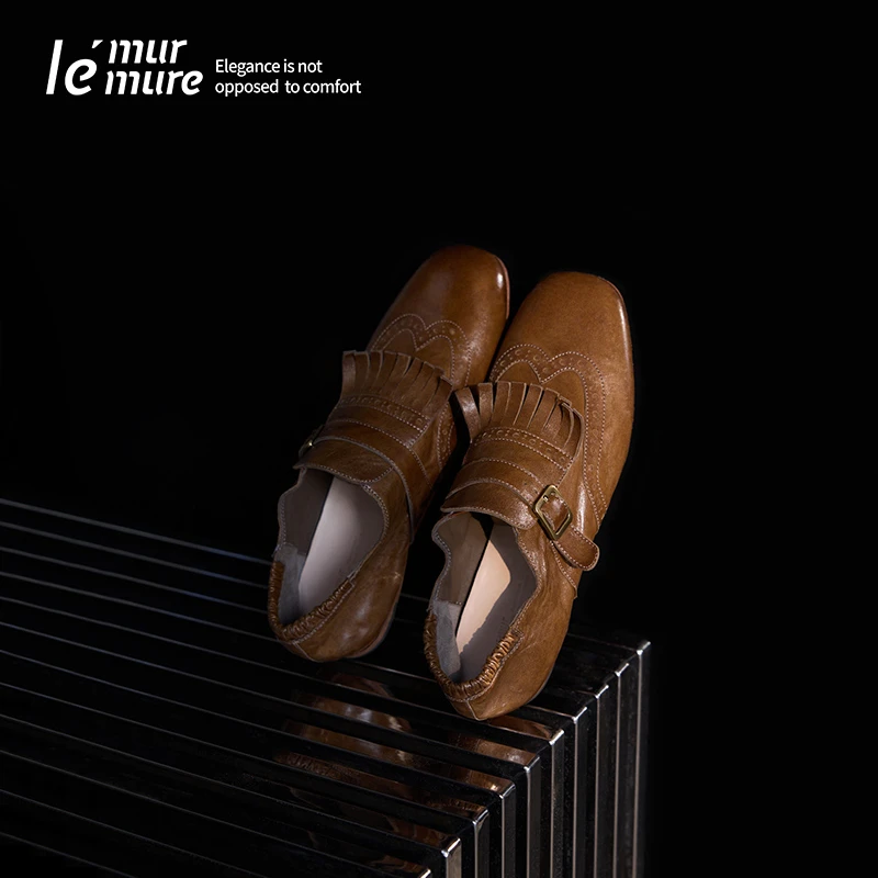 Le' Murmure【琥珀流光】超软油蜡羊皮 纯手工流苏布洛克乐福鞋zb