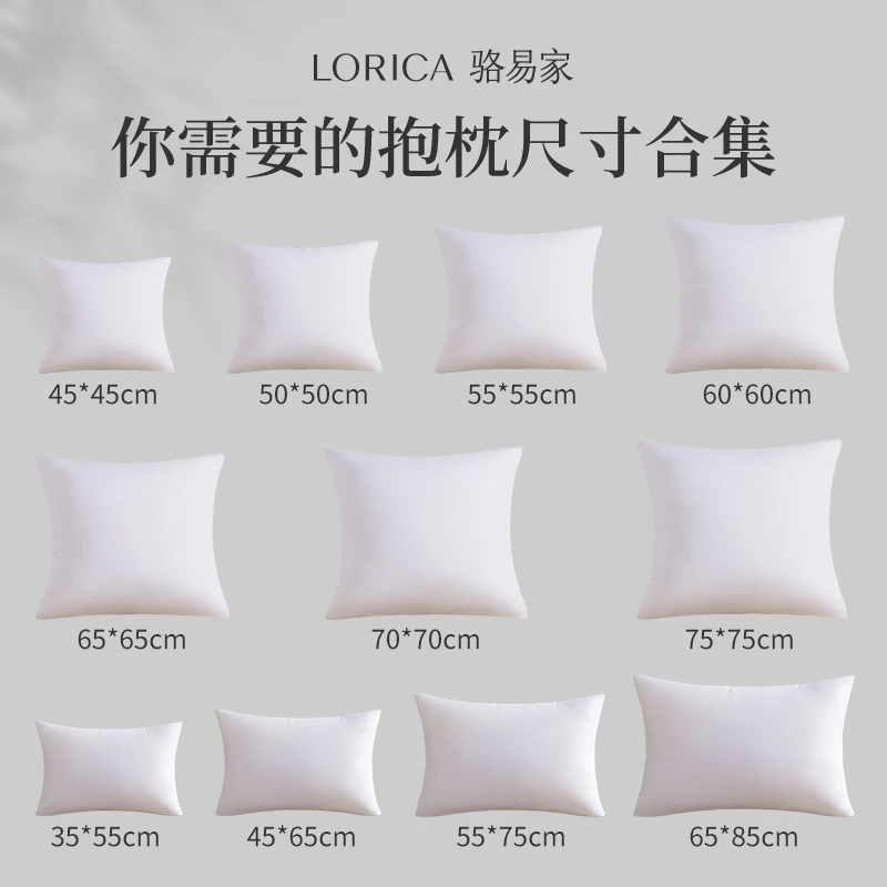 骆易家抱枕芯内胆羽丝绒沙发靠垫芯45 50 60正方形大靠背床头枕芯