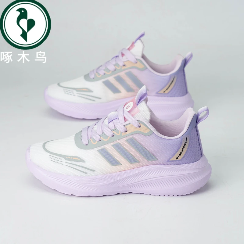 【正品】啄木鸟网面女鞋2025新款透气软底休闲运动鞋潮流百搭鞋