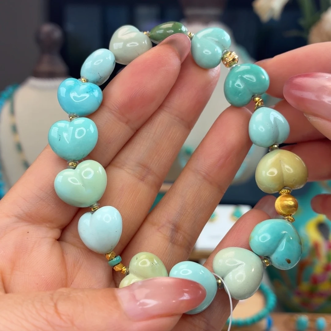 绿松石18K金镶嵌手链