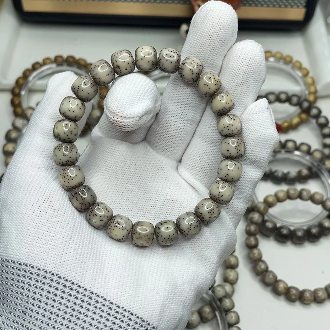 星月菩提手串10mm灰冰贯穿通体细星