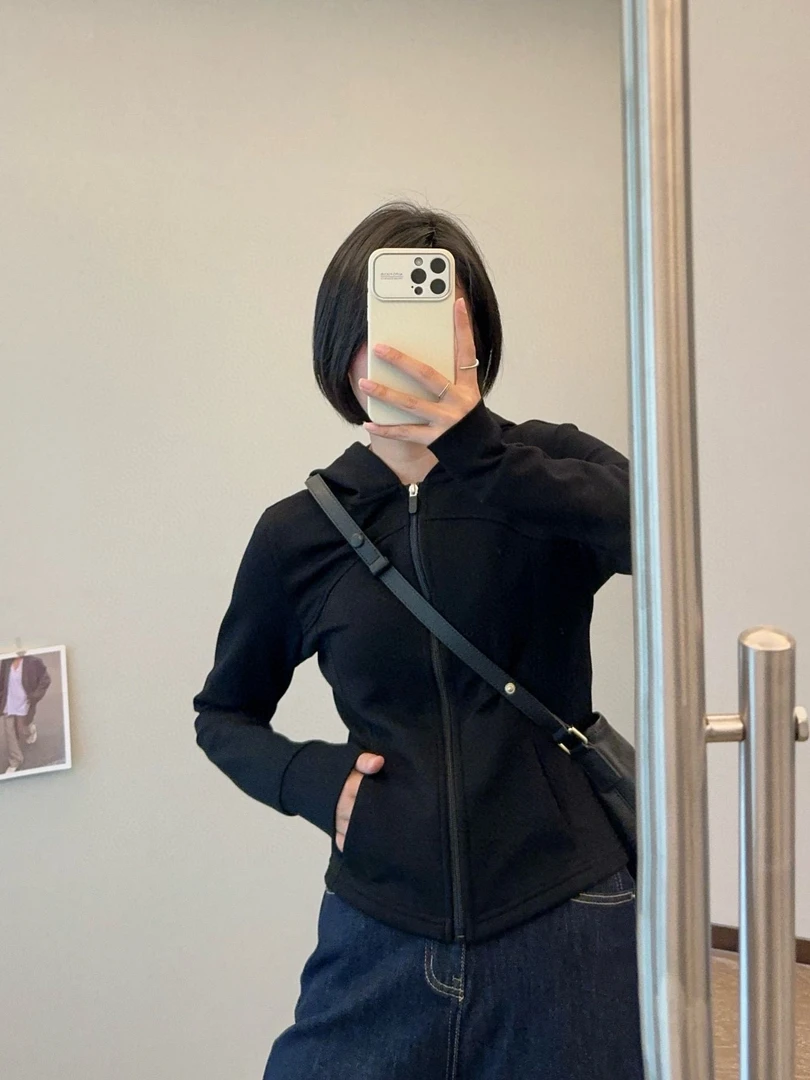 7435女外套春款小蛮腰云感外套休闲连帽
