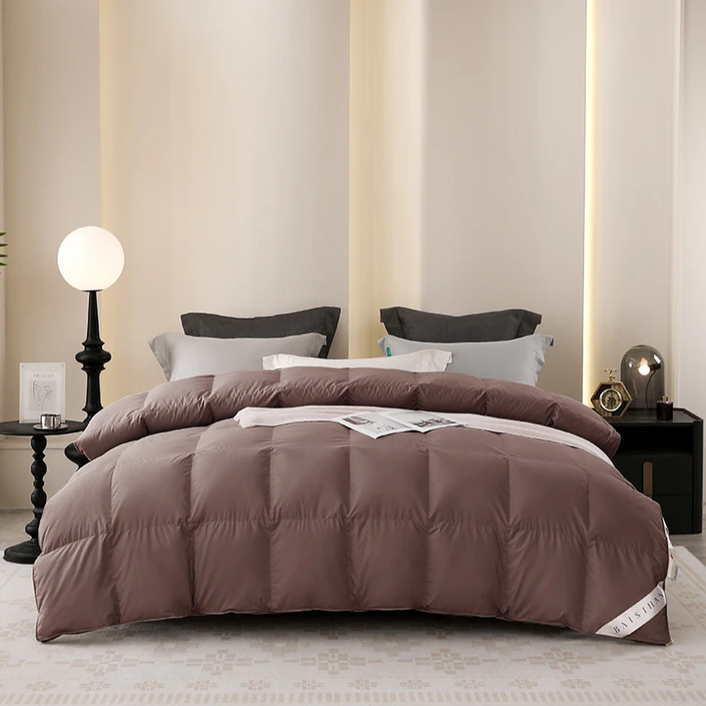 【云栖】冰城雁鸭绒加厚冬被高档纯色超柔静舒适蓬松灰鸭绒被羽绒被