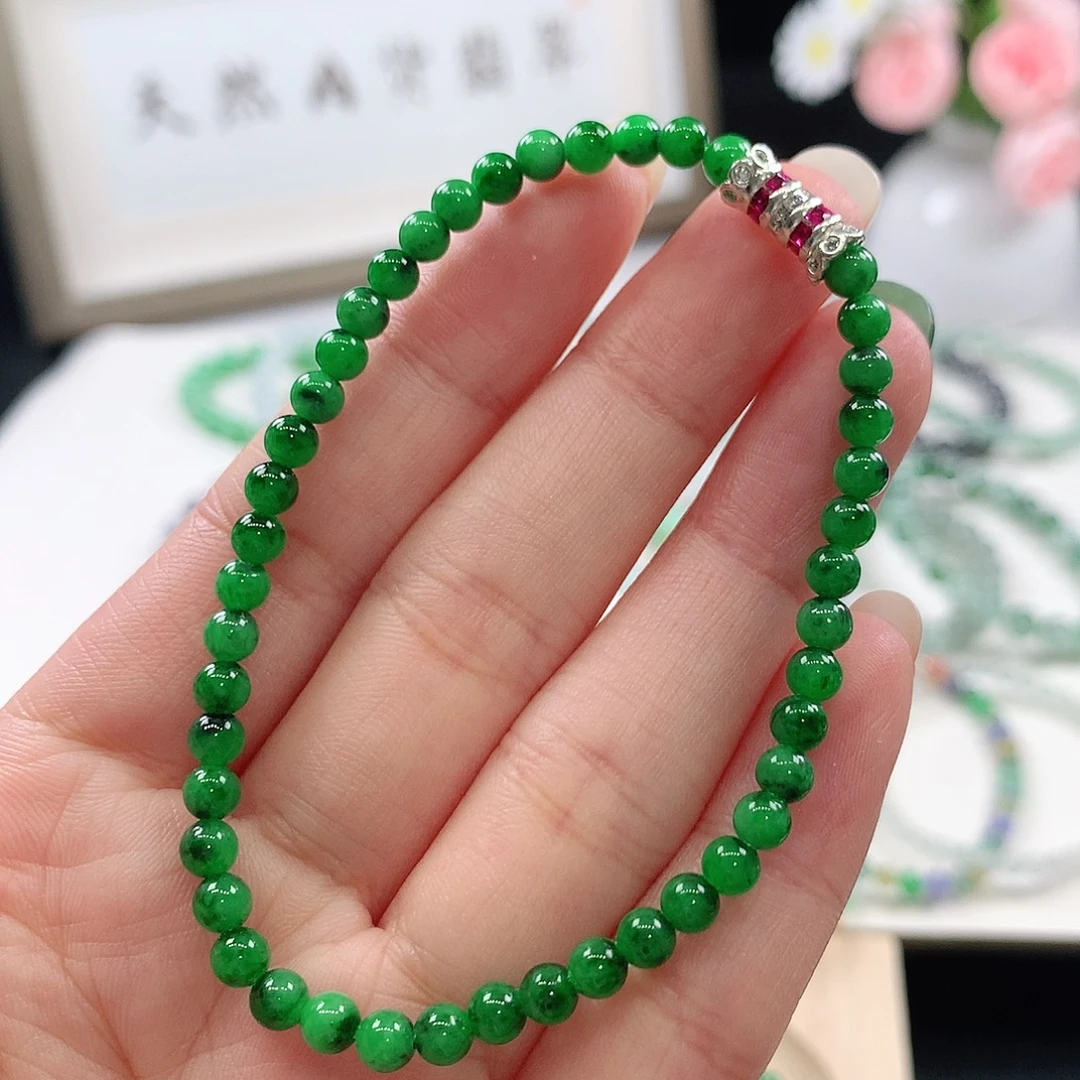 翡翠未镶嵌手链手链4.2mm