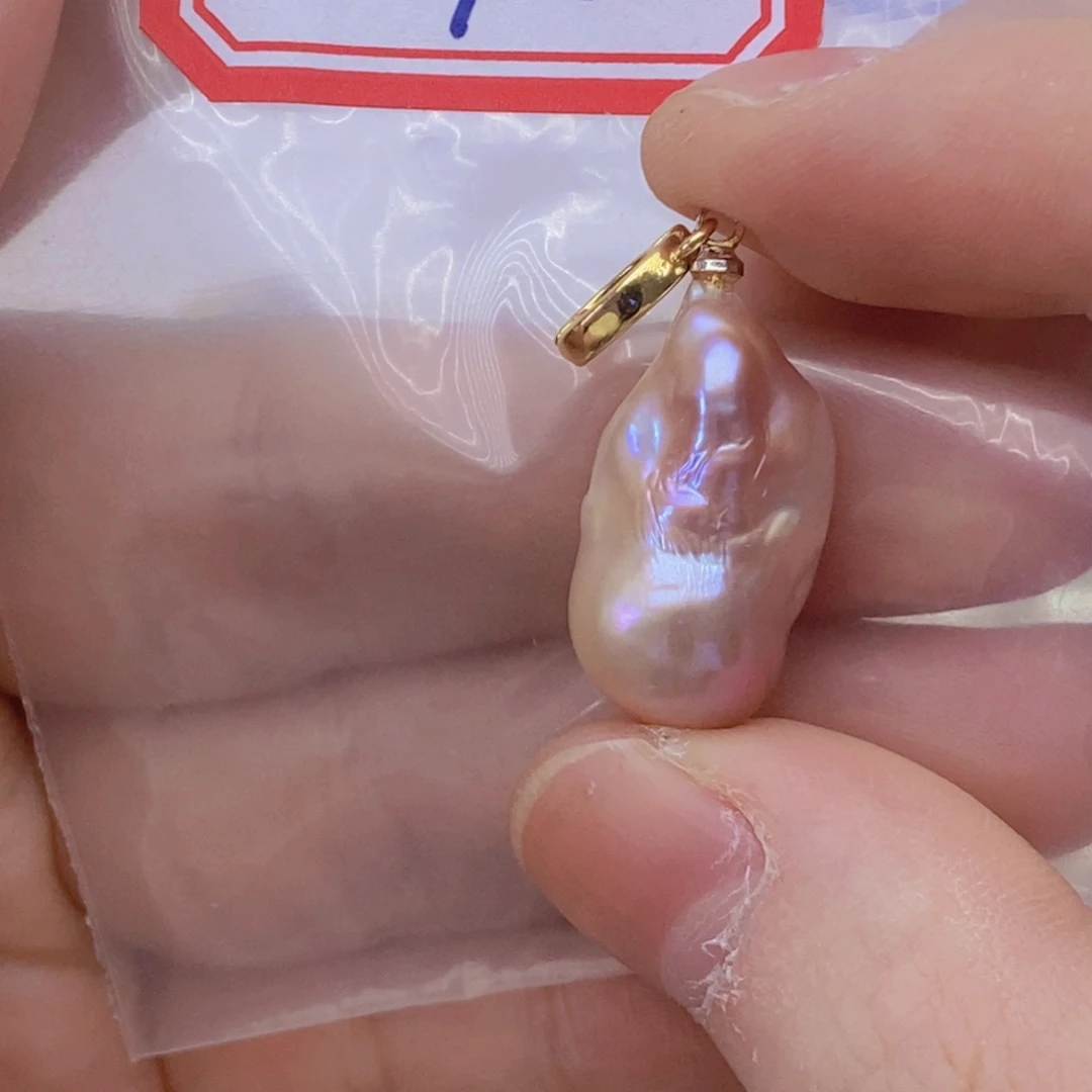 淡水珍珠银S925镶嵌吊坠(赠链)