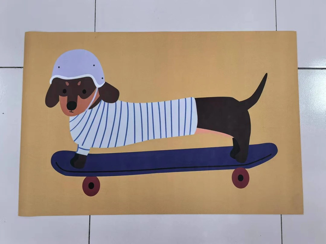 【福利品】】90*60卫生间吸水防滑硅藻泥门垫沥水垫-腊肠狗