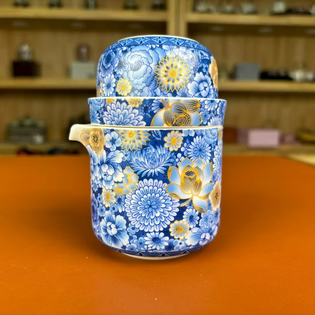 万花掐丝金【蓝】旅行套 C0008