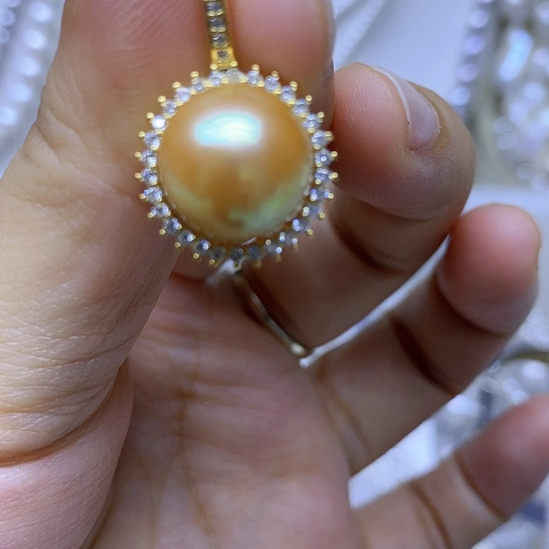 未镶嵌淡水珍珠耳钉吊坠