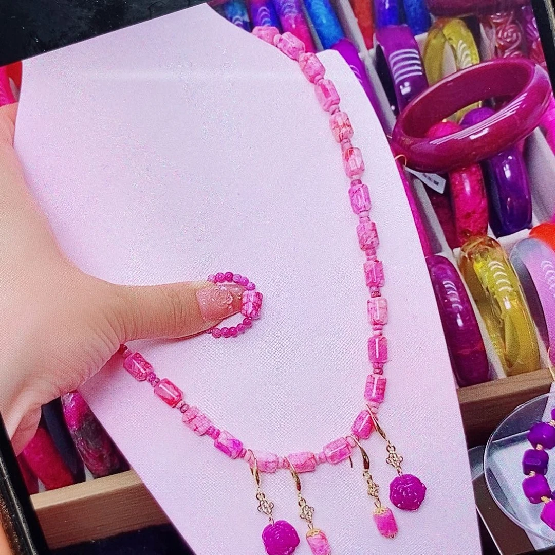 译***店非金属珐琅猪油冻奶昔粉丝绒通桶珠8眯加耳勾