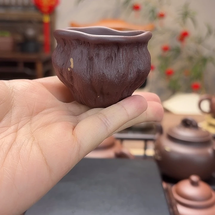 紫砂茶杯S****)精工刘景莲蓬杯