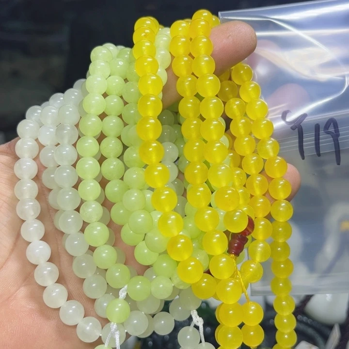 蛇纹石玉项链未镶嵌老*头