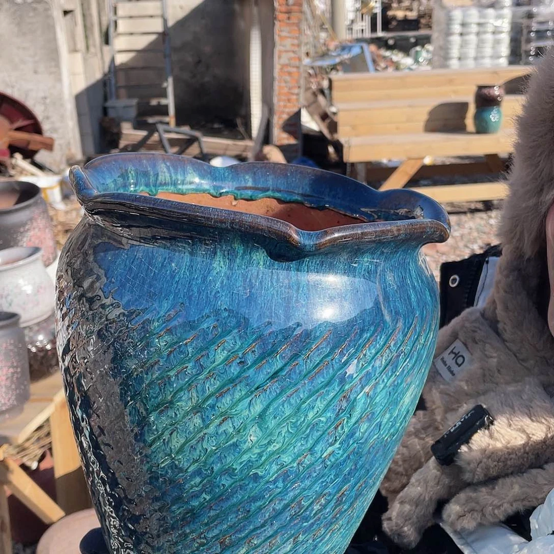 红陶王嫂花盆0128-袁大花口