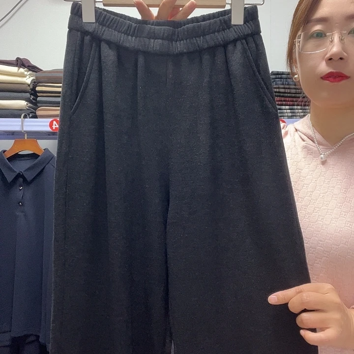 黑色奥绒直筒裤xL
