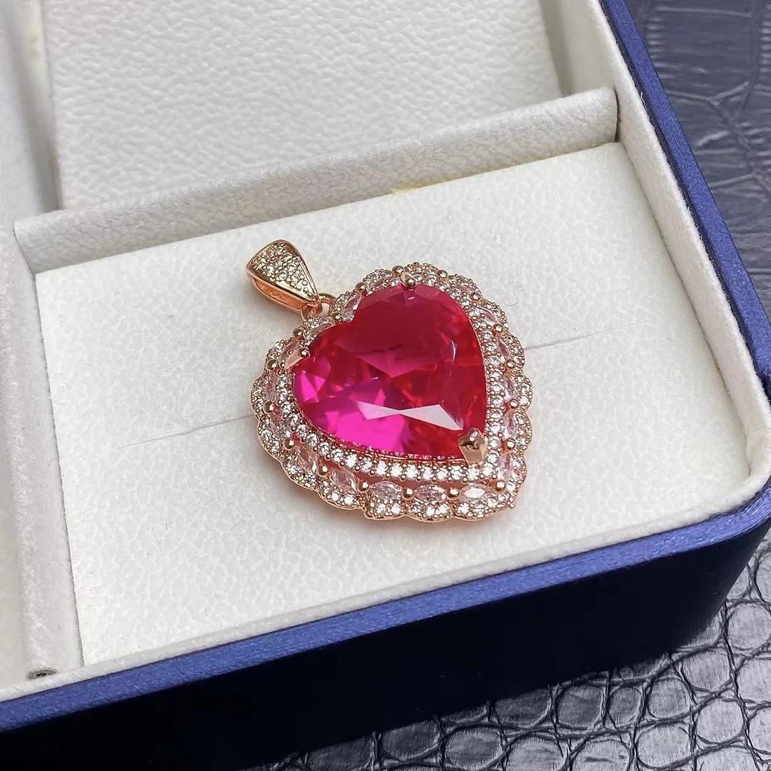 臻选吊坠 泰国春武里经典时尚设计款气质百搭红色吊坠XZ004