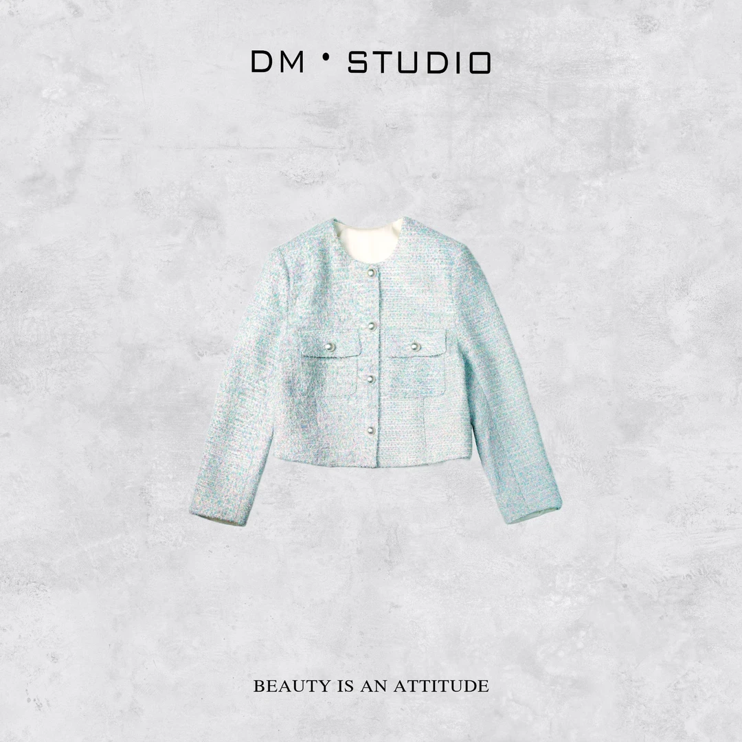 DEDM-DM•STUDIO/静奢高级感气质小众彩线小香风排扣外套（20255W）