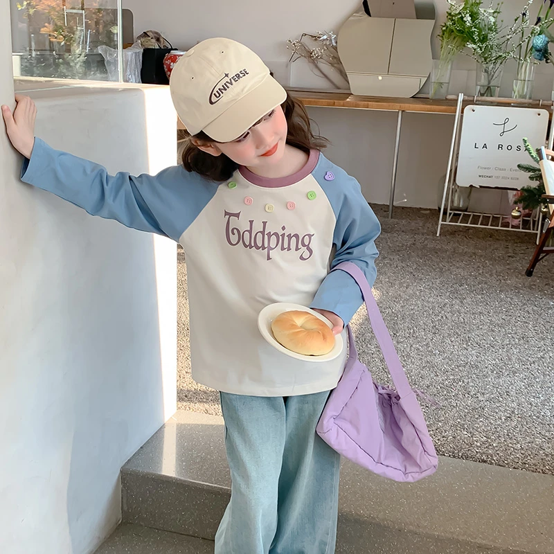 女童春装打底衫2025新款儿童中大童长袖T恤百搭打底9450