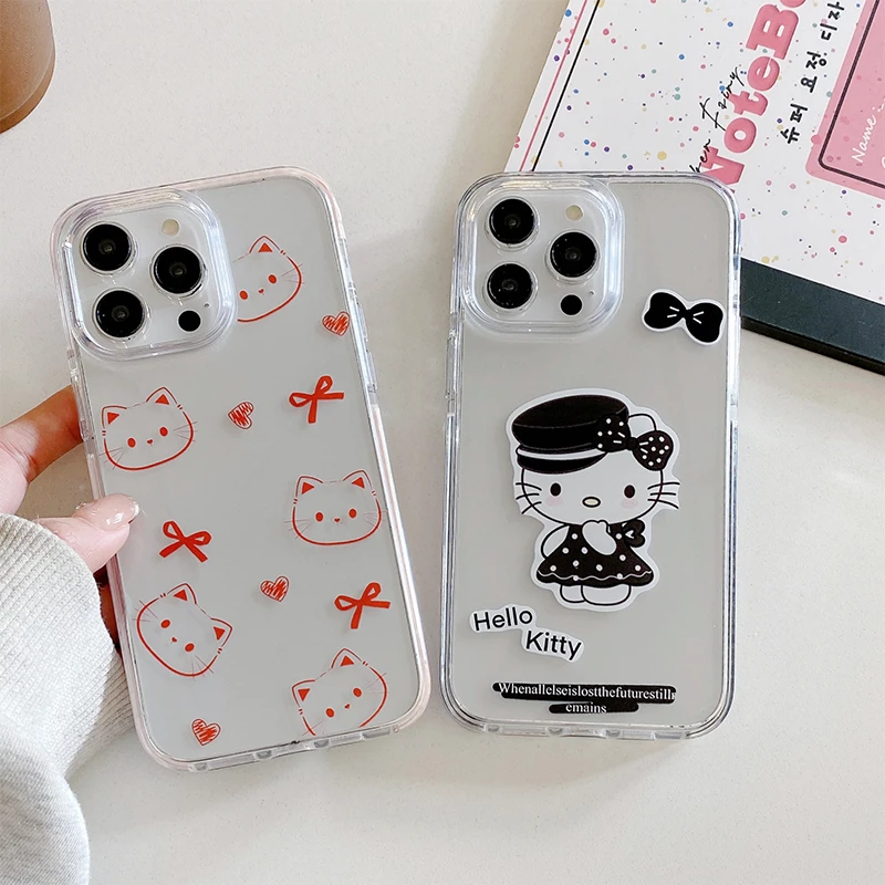 糖果二合一极简kitty猫适用苹果16promax手机壳iPhone15新款14/13