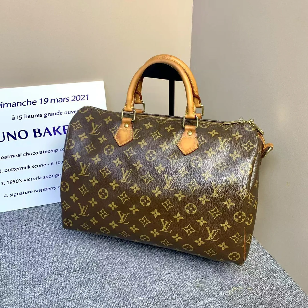 90新 LouisVuitton/路易威登 LV波士顿35肩带款/路易威登speedy包