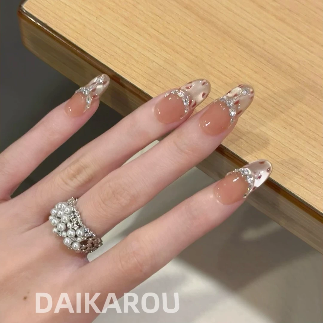 粉黛豹影 黛卡柔 预售 此度 中椭圆 长椭圆 长梯 手工穿戴甲10片