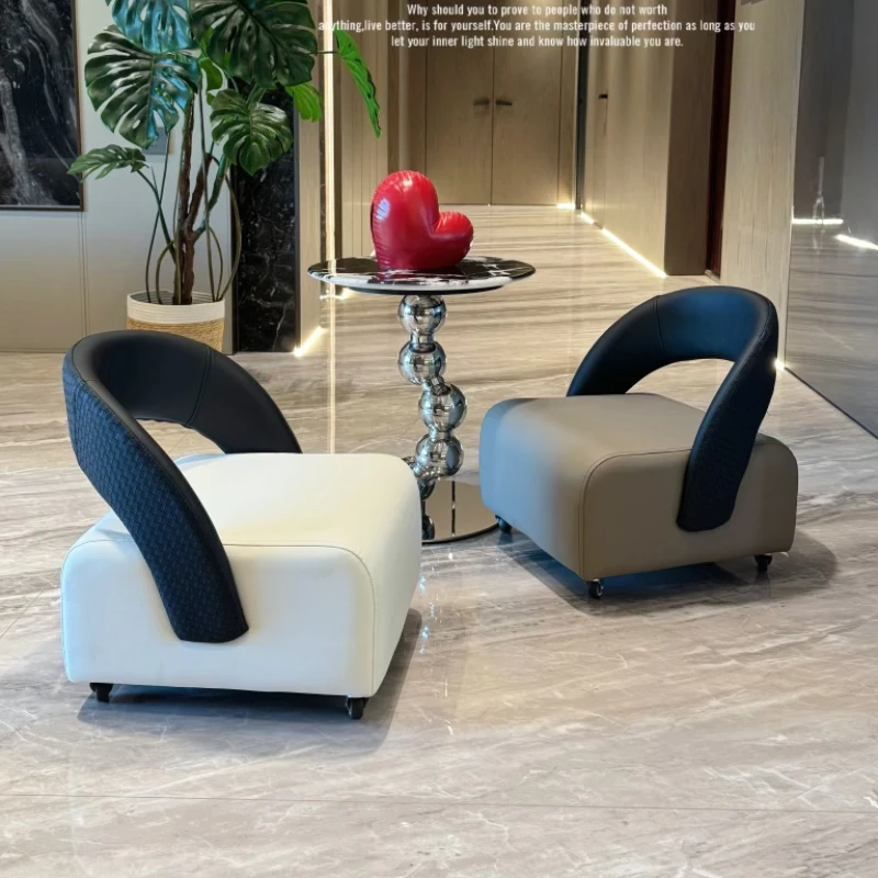 新款大靠背单人休闲溜溜凳小户型客厅家用异形靠背阳台溜溜凳