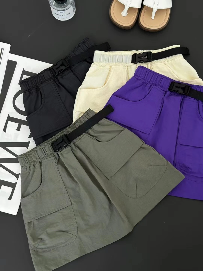 超薄露营工装短裙女童工装短裙亲子款215