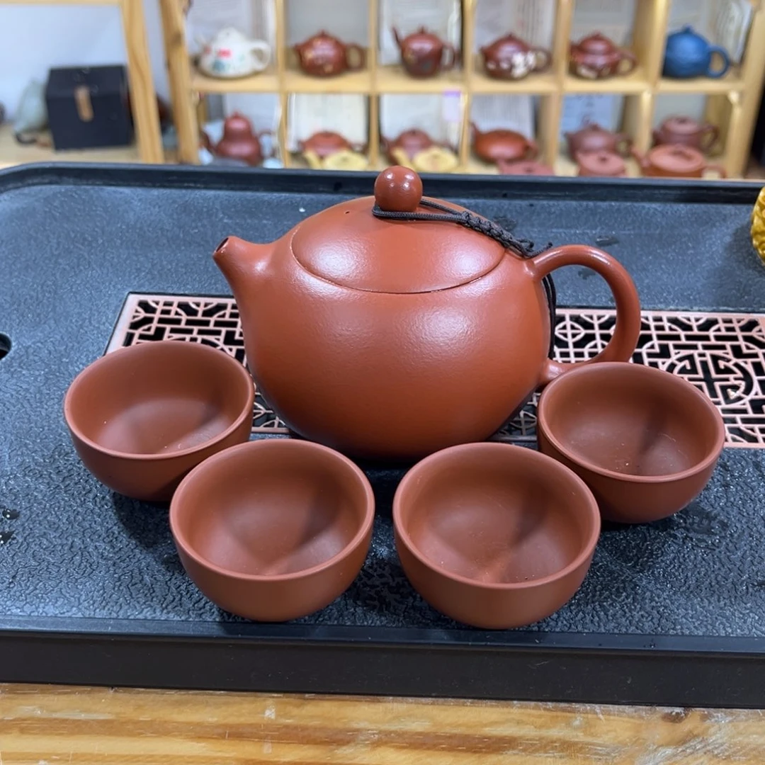 紫砂茶案胖西施（一壶四杯）