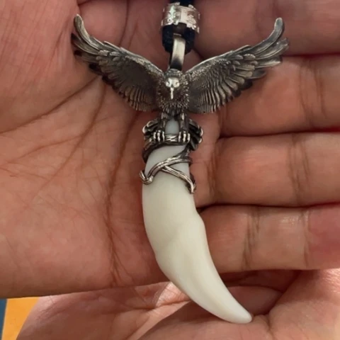 颈饰银S925镶嵌和田玉