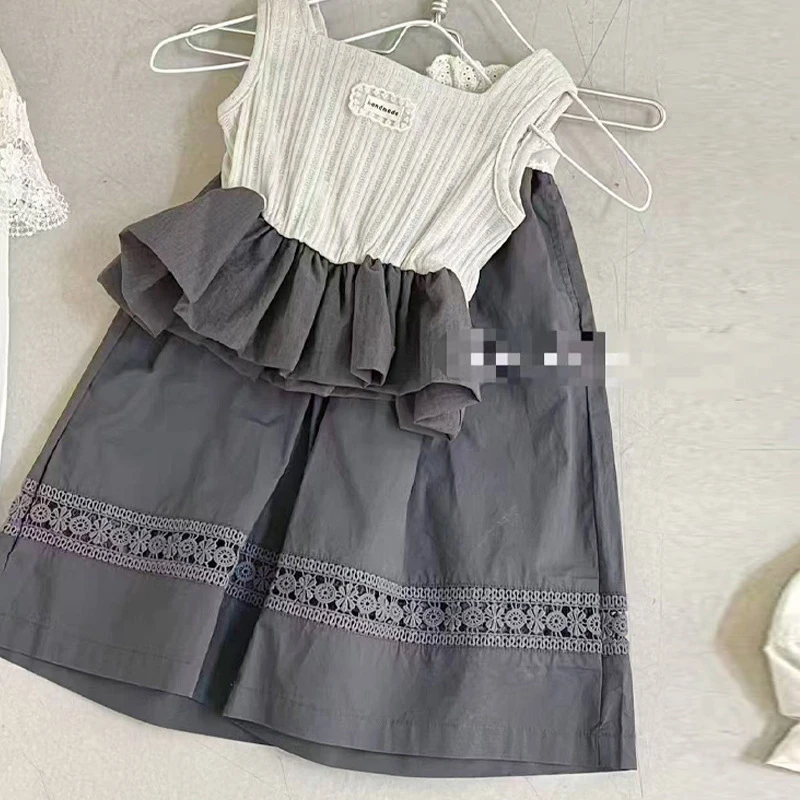 女童洋气套装2025夏季新款儿童韩版裙摆上衣女宝宝阔腿裤两件套潮