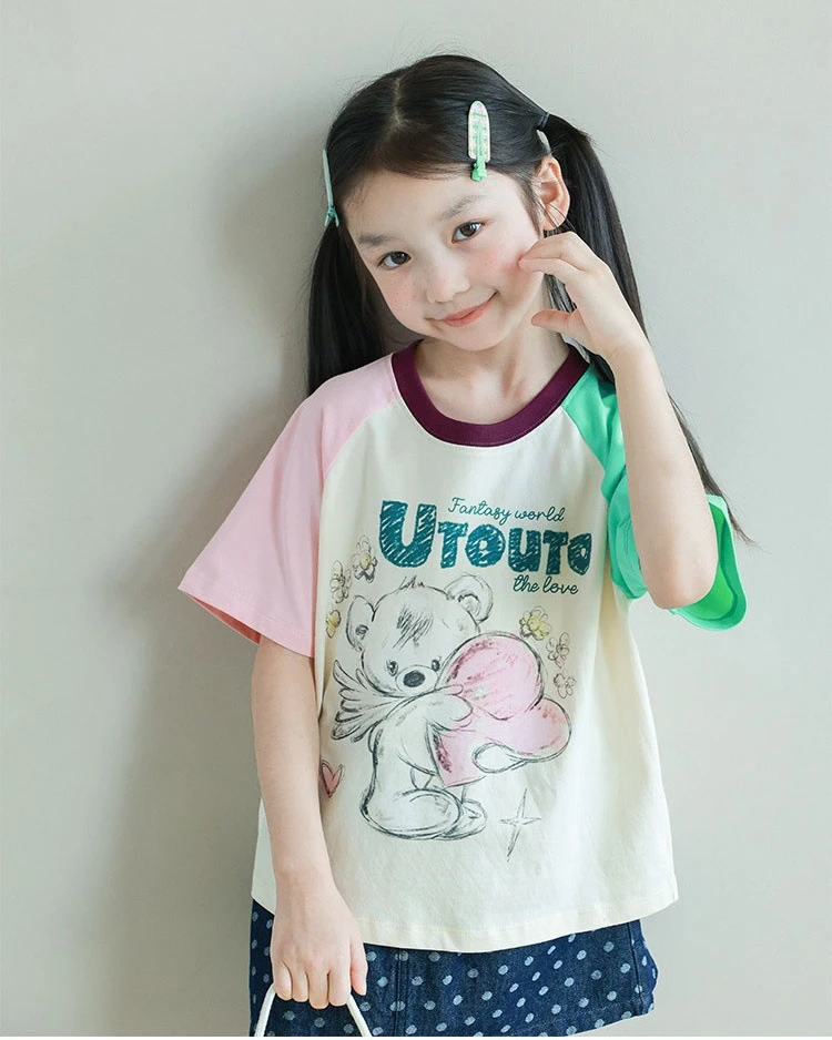 【ZMMY严选童装】夏款夏男女童卡通透气韩版漫画T插肩袖85052503