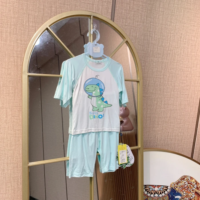 B407   宝宝绿色七分袖七分裤套装  夏款