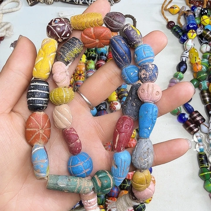 琉璃颈饰老陶泥多宝