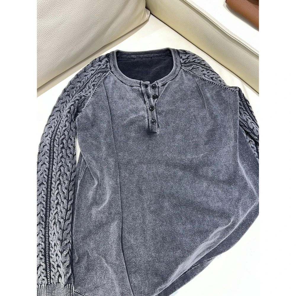 【AA0016牛仔蓝小辫子】毛衣外套外搭减龄长袖