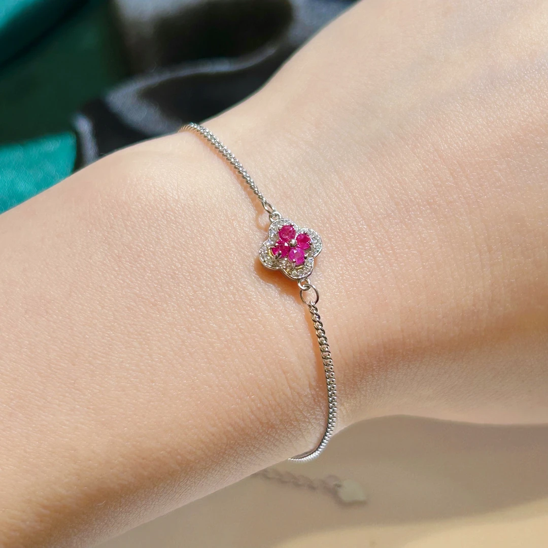 S925银红宝石手链-多样性发一-HBS053