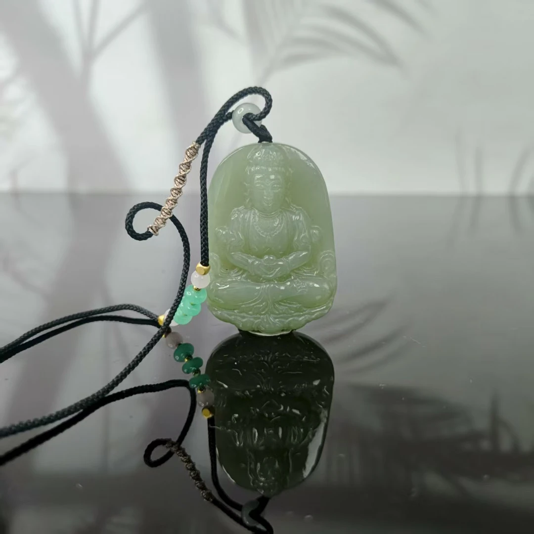 J和田玉观音吊坠2611
