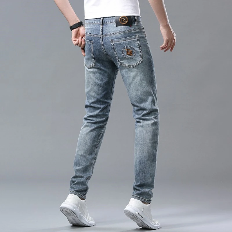 2025春秋轻奢高端怀旧香港牛仔裤男士夏季薄款直筒休闲修身小脚裤
